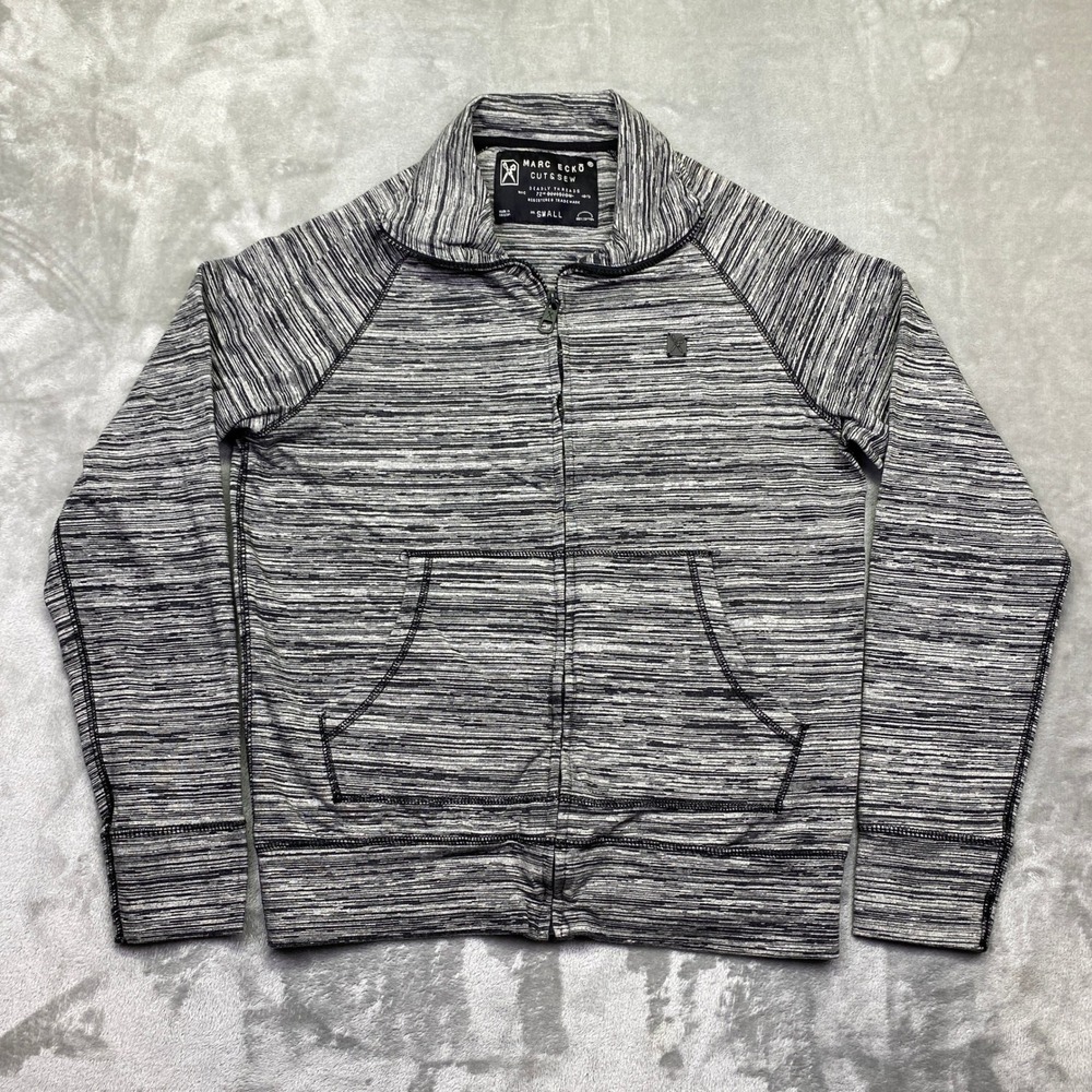 Marc Ecko Cut & Sew‎ Mens Small Full Zip Jacket Heathered Stripe Casual